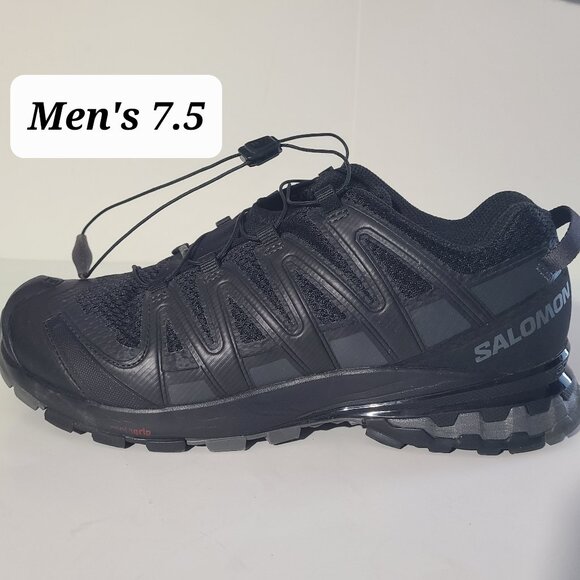 SALOMON XA Pro 3D V8 'Triple Black' Men's Shoes Size 7.5 EUC - Picture 1 of 8